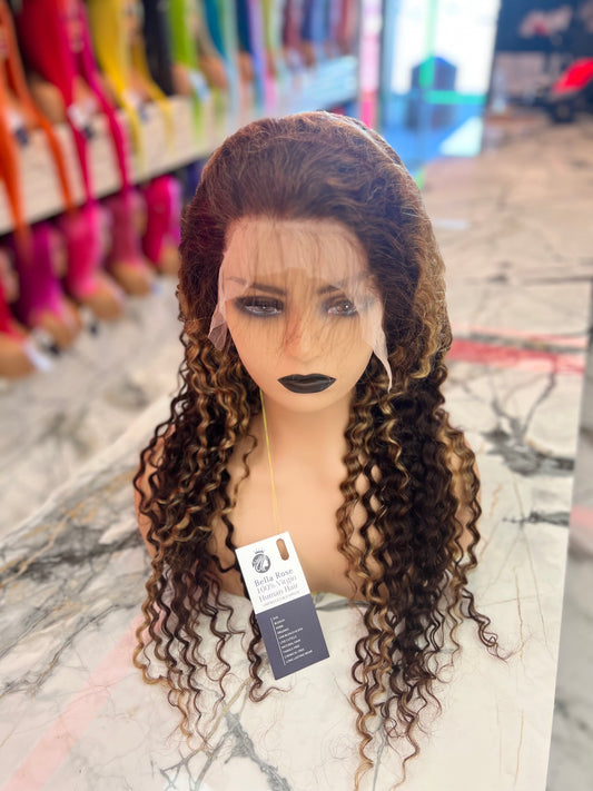 Bohemian Curl Frontal Lace Wig (Highlight)