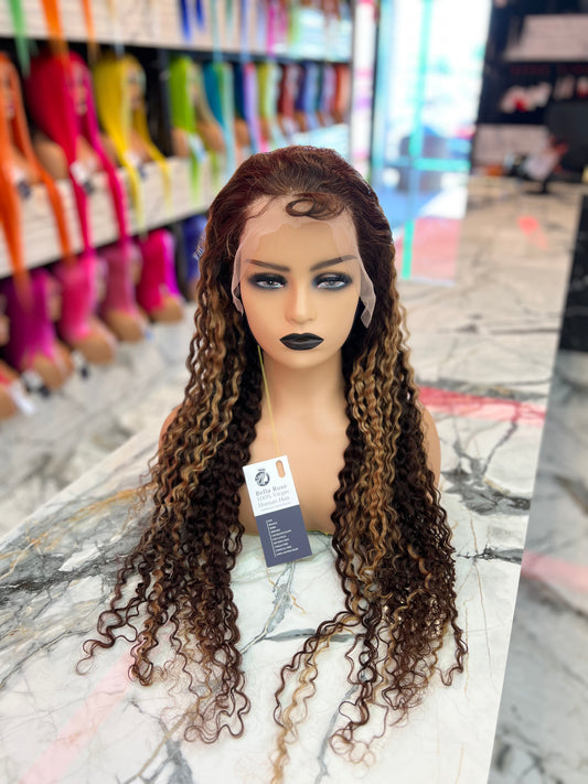 Water Wave Frontal Lace Wig (Highlight)