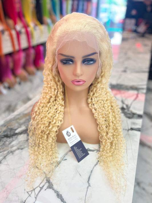 Water wave Frontal Lace Wig (Blonde)